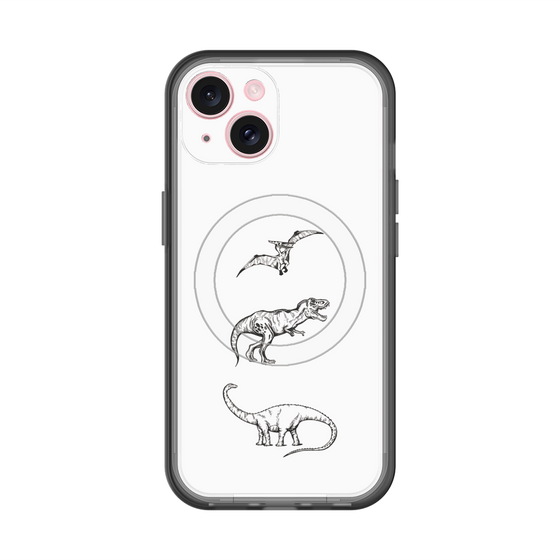 スリムプロテクションプレミアムケース with MagSafe［ Dinosaurs No.1 - White ］