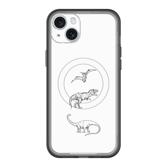 スリムプロテクションプレミアムケース with MagSafe［ Dinosaurs No.1 - White ］