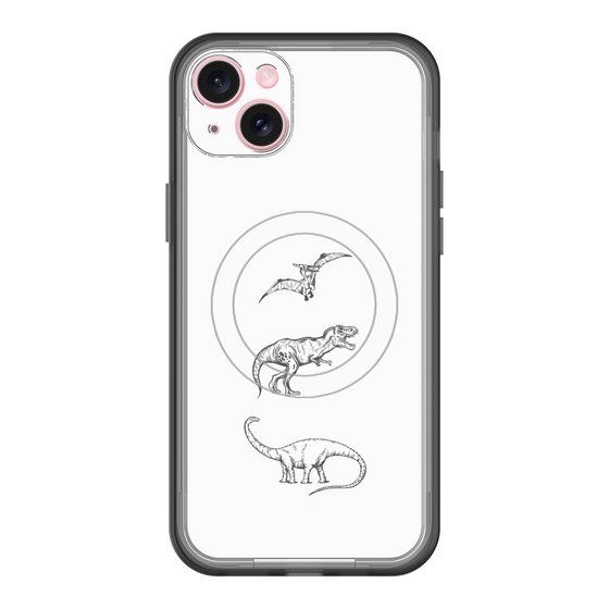 スリムプロテクションプレミアムケース with MagSafe［ Dinosaurs No.1 - White ］