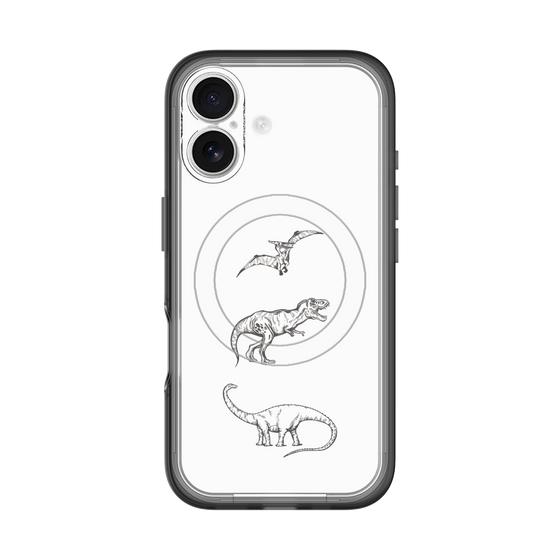 スリムプロテクションプレミアムケース with MagSafe［ Dinosaurs No.1 - White ］