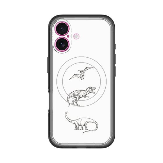 スリムプロテクションプレミアムケース with MagSafe［ Dinosaurs No.1 - White ］