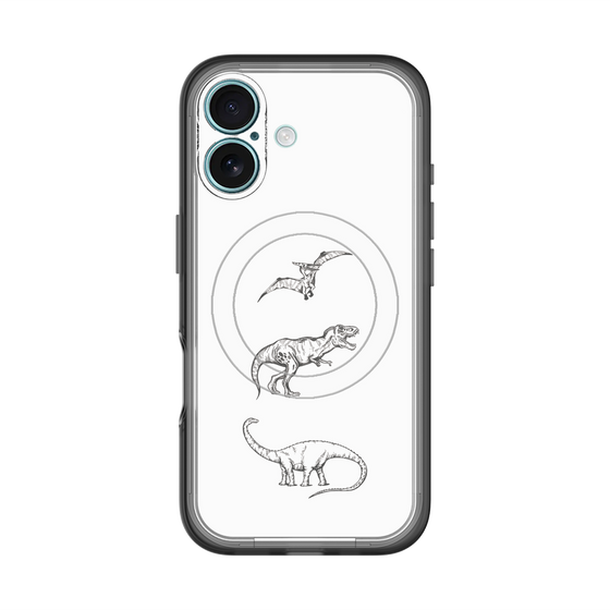 スリムプロテクションプレミアムケース with MagSafe［ Dinosaurs No.1 - White ］