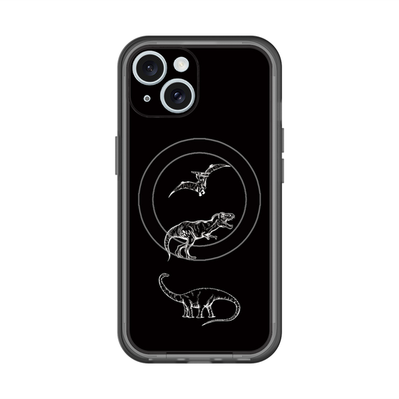 スリムプロテクションプレミアムケース with MagSafe［ Dinosaurs No.1 - Black ］