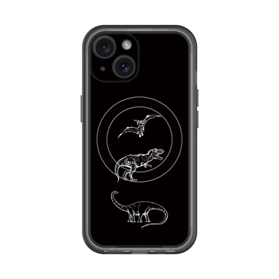 スリムプロテクションプレミアムケース with MagSafe［ Dinosaurs No.1 - Black ］
