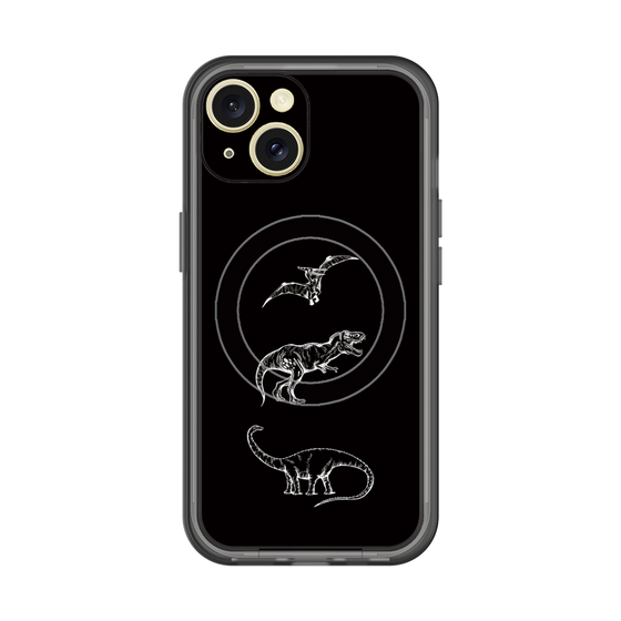 スリムプロテクションプレミアムケース with MagSafe［ Dinosaurs No.1 - Black ］