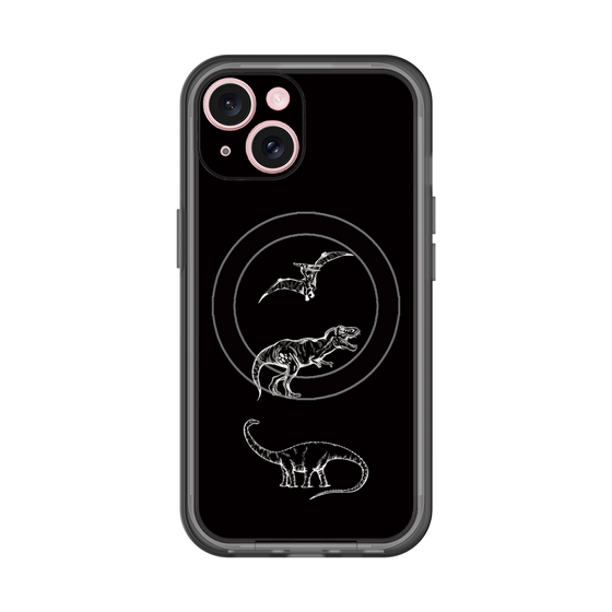 スリムプロテクションプレミアムケース with MagSafe［ Dinosaurs No.1 - Black ］