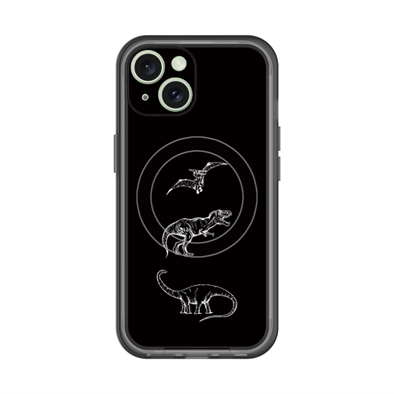 スリムプロテクションプレミアムケース with MagSafe［ Dinosaurs No.1 - Black ］