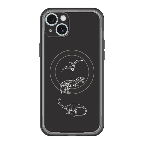 スリムプロテクションプレミアムケース with MagSafe［ Dinosaurs No.1 - Black ］