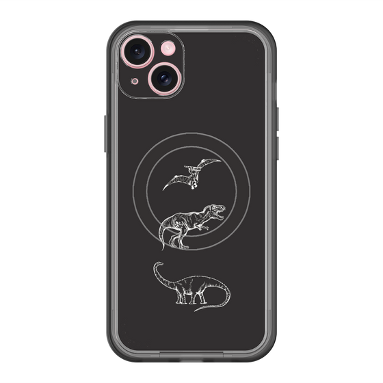 スリムプロテクションプレミアムケース with MagSafe［ Dinosaurs No.1 - Black ］