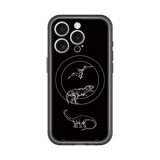 スリムプロテクションプレミアムケース with MagSafe［ Dinosaurs No.1 - Black ］