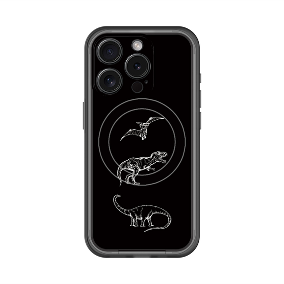 スリムプロテクションプレミアムケース with MagSafe［ Dinosaurs No.1 - Black ］