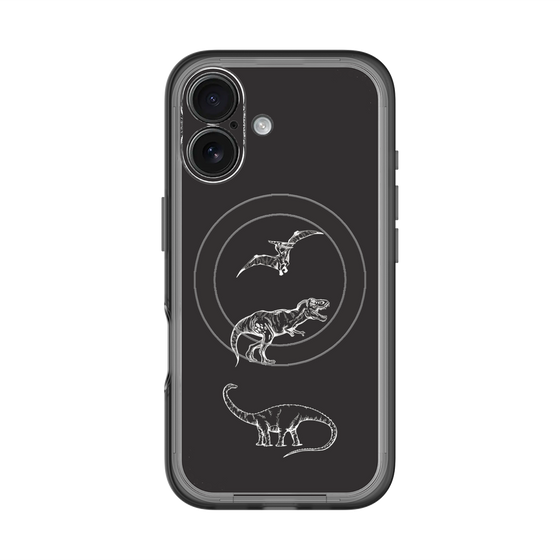 スリムプロテクションプレミアムケース with MagSafe［ Dinosaurs No.1 - Black ］