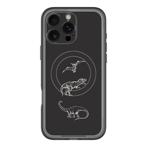 スリムプロテクションプレミアムケース with MagSafe［ Dinosaurs No.1 - Black ］