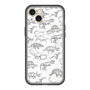 スリムプロテクションプレミアムケース with MagSafe［ Dinosaurs No.2 - White ］