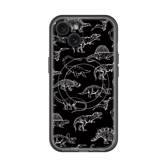 スリムプロテクションプレミアムケース with MagSafe［ Dinosaurs No.2 - Black ］