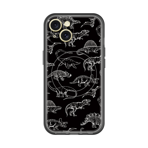 スリムプロテクションプレミアムケース with MagSafe［ Dinosaurs No.2 - Black ］