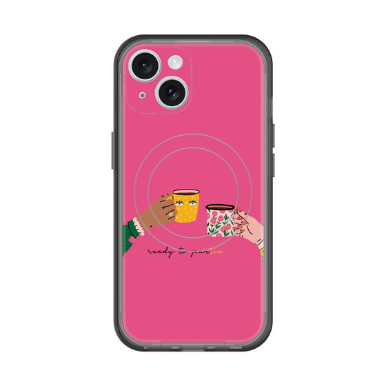 スリムプロテクションプレミアムケース with MagSafe［ Teatime - Pink ］