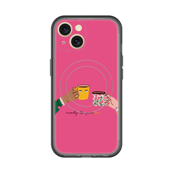 スリムプロテクションプレミアムケース with MagSafe［ Teatime - Pink ］
