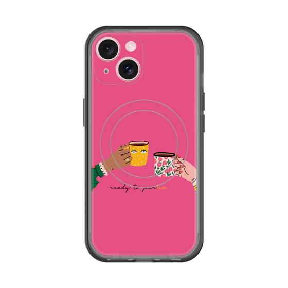 スリムプロテクションプレミアムケース with MagSafe［ Teatime - Pink ］