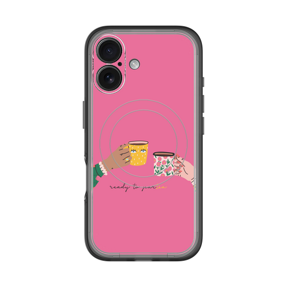 スリムプロテクションプレミアムケース with MagSafe［ Teatime - Pink ］