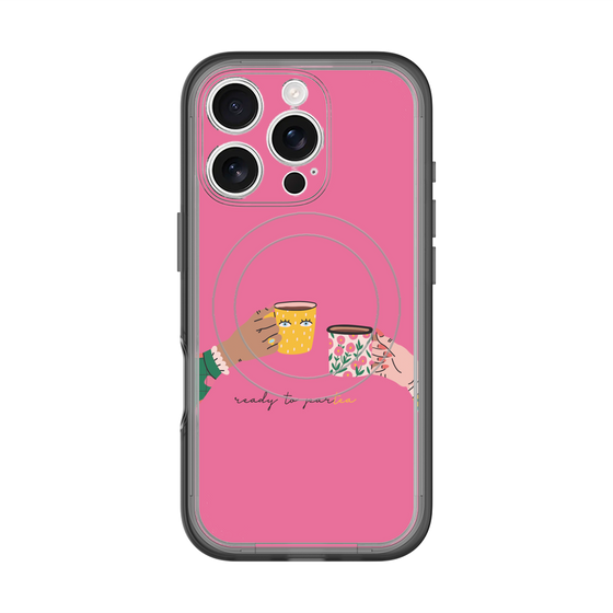 スリムプロテクションプレミアムケース with MagSafe［ Teatime - Pink ］