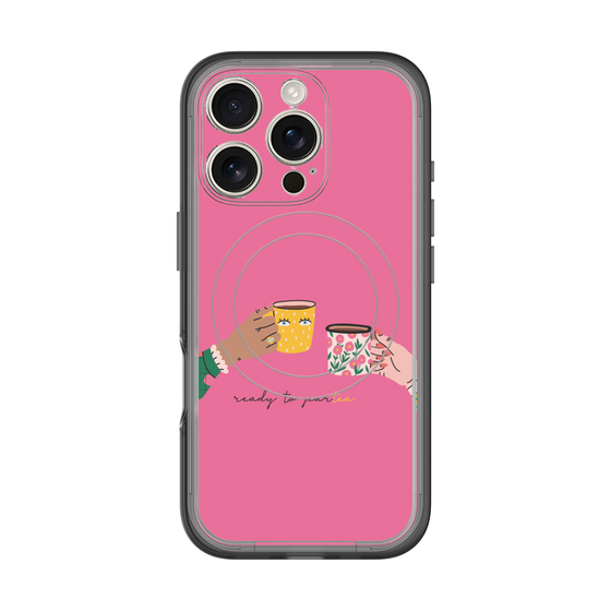 スリムプロテクションプレミアムケース with MagSafe［ Teatime - Pink ］