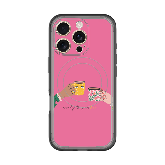 スリムプロテクションプレミアムケース with MagSafe［ Teatime - Pink ］