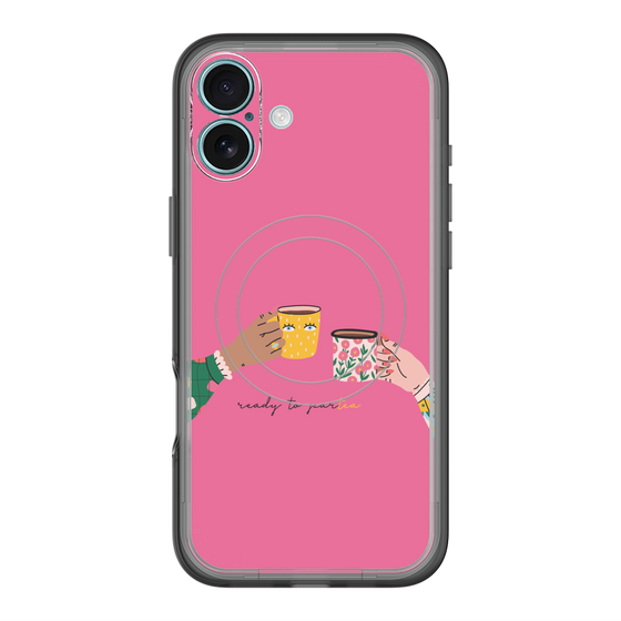 スリムプロテクションプレミアムケース with MagSafe［ Teatime - Pink ］