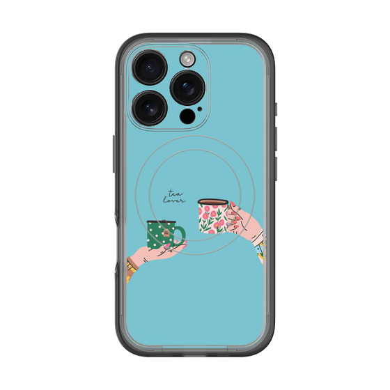 スリムプロテクションプレミアムケース with MagSafe［ Teatime - Blue ］