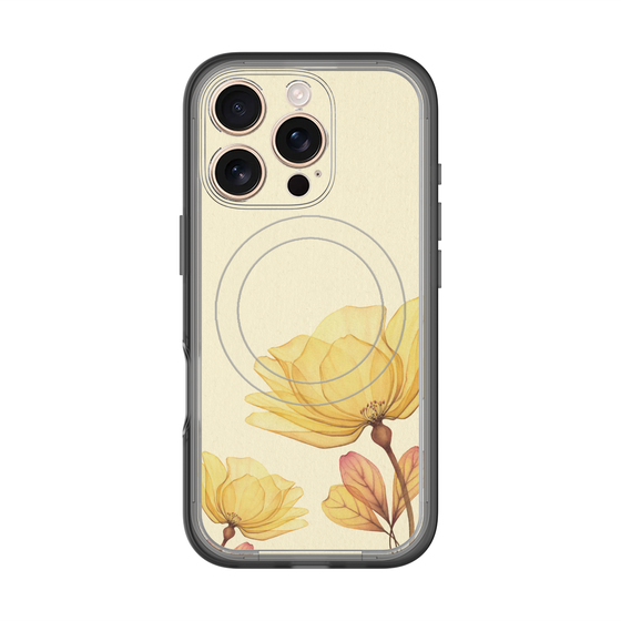 スリムプロテクションプレミアムケース with MagSafe［ Natural Flower - Yellow ］