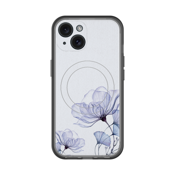 スリムプロテクションプレミアムケース with MagSafe［ Natural Flower - blue ］