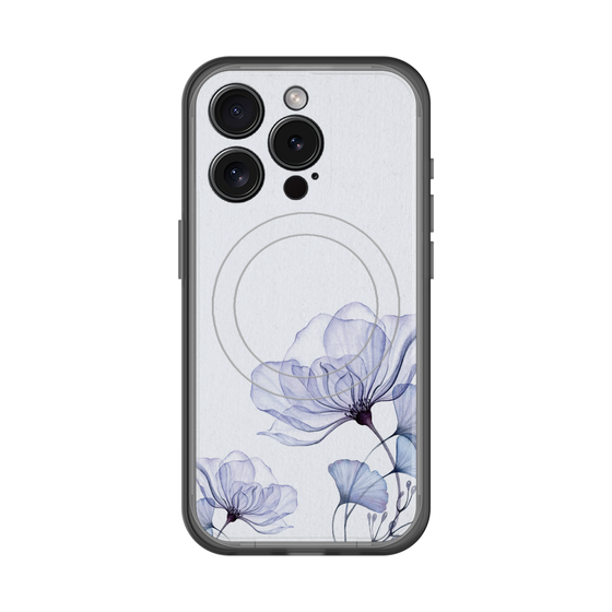 スリムプロテクションプレミアムケース with MagSafe［ Natural Flower - blue ］