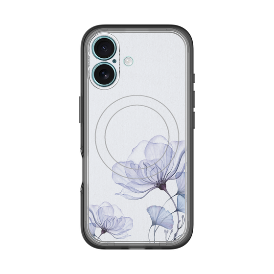スリムプロテクションプレミアムケース with MagSafe［ Natural Flower - blue ］