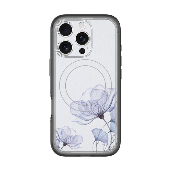 スリムプロテクションプレミアムケース with MagSafe［ Natural Flower - blue ］