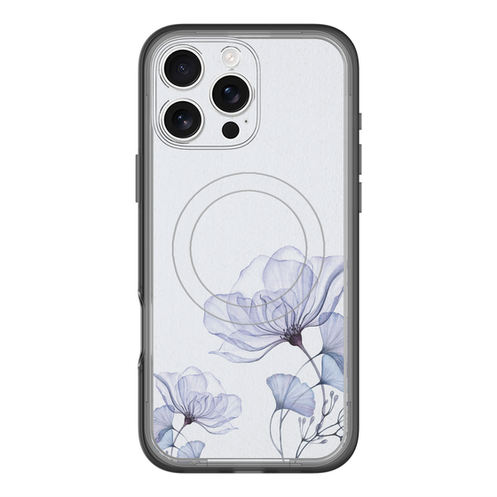 スリムプロテクションプレミアムケース with MagSafe［ Natural Flower - blue ］