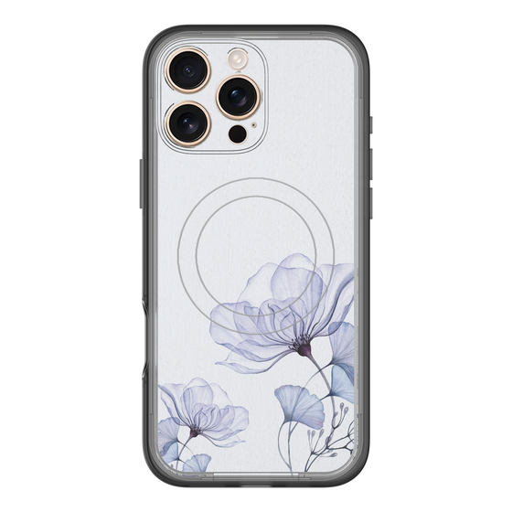スリムプロテクションプレミアムケース with MagSafe［ Natural Flower - blue ］