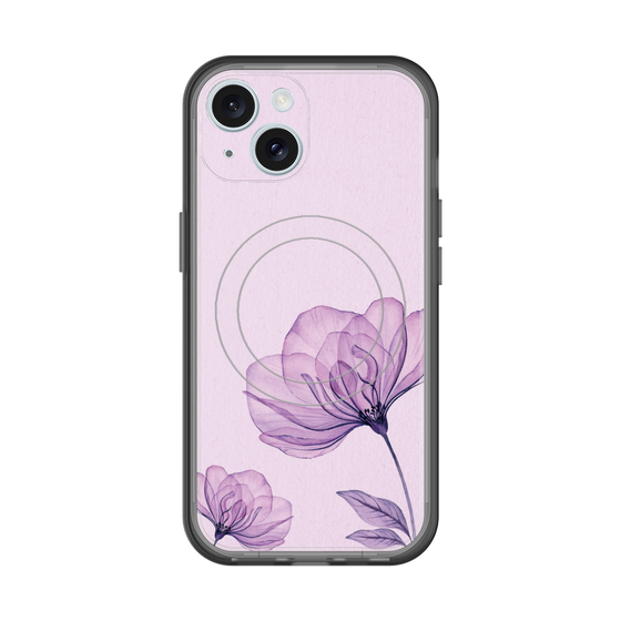 スリムプロテクションプレミアムケース with MagSafe［ Natural Flower - Purple ］
