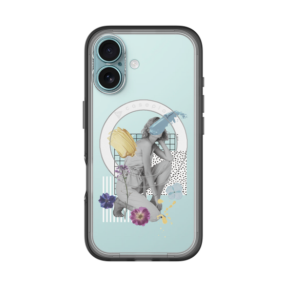 スリムプロテクションプレミアムケース with MagSafe［ Cool and languid Dull blue ］