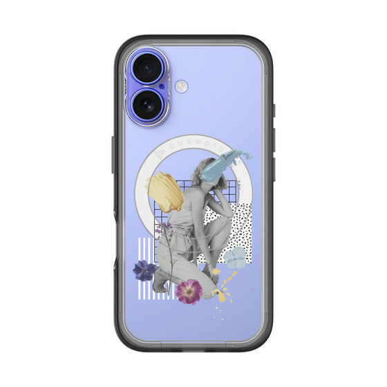 スリムプロテクションプレミアムケース with MagSafe［ Cool and languid Dull blue ］