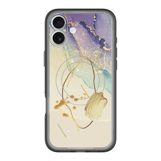 スリムプロテクションプレミアムケース with MagSafe［ Marble Nuance Painting Purple ］