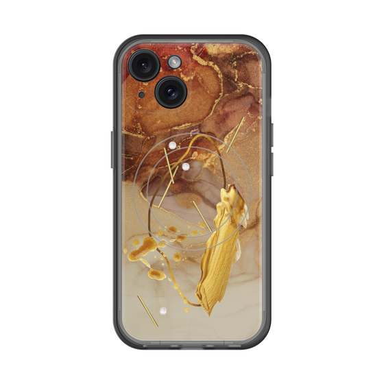 スリムプロテクションプレミアムケース with MagSafe［ Marble Nuance Painting Brown ］