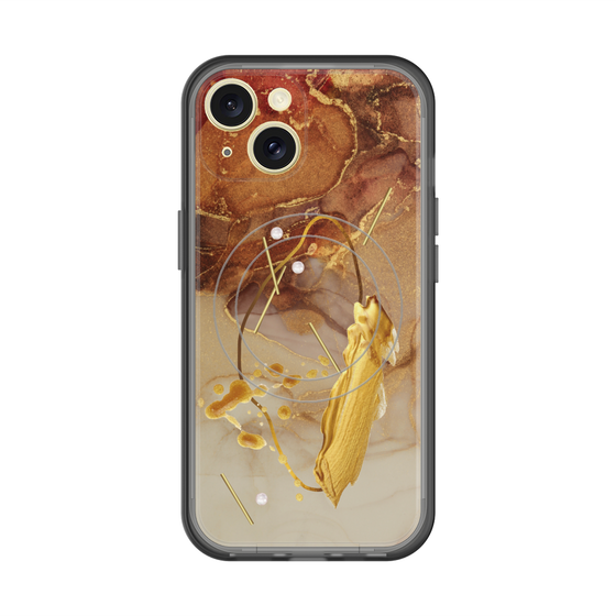スリムプロテクションプレミアムケース with MagSafe［ Marble Nuance Painting Brown ］
