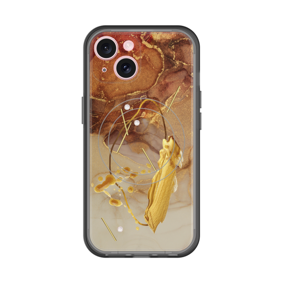 スリムプロテクションプレミアムケース with MagSafe［ Marble Nuance Painting Brown ］