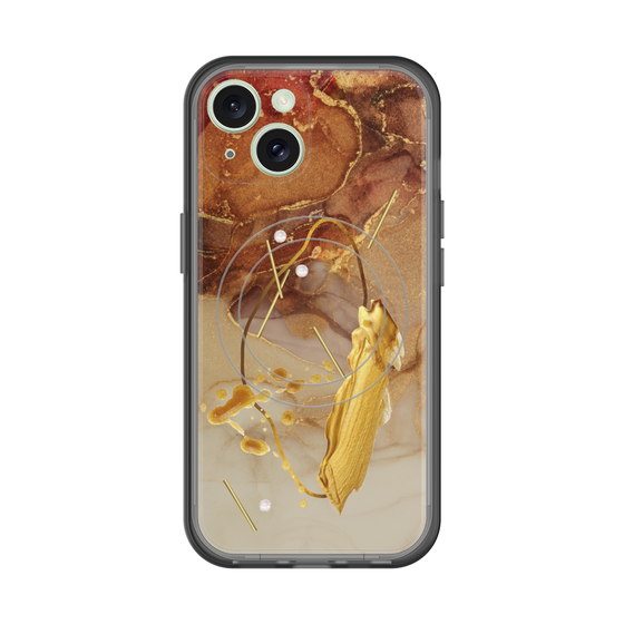 スリムプロテクションプレミアムケース with MagSafe［ Marble Nuance Painting Brown ］