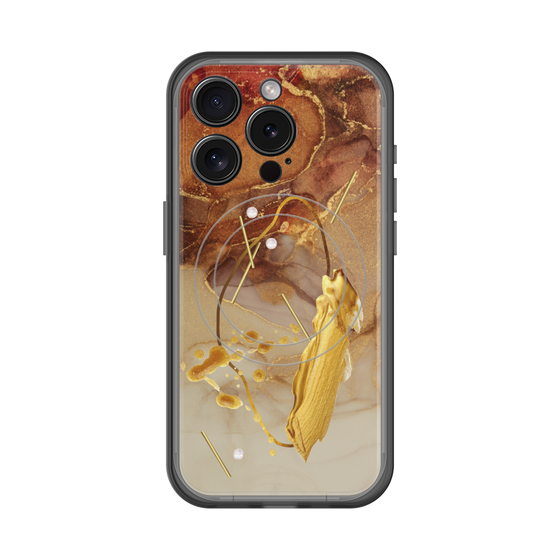 スリムプロテクションプレミアムケース with MagSafe［ Marble Nuance Painting Brown ］