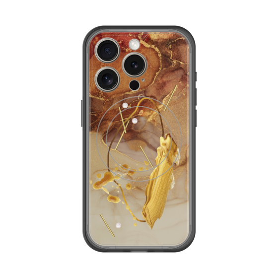 スリムプロテクションプレミアムケース with MagSafe［ Marble Nuance Painting Brown ］
