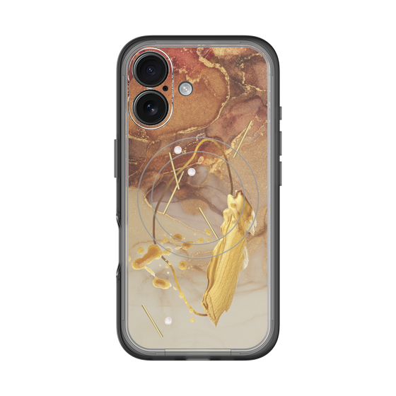 スリムプロテクションプレミアムケース with MagSafe［ Marble Nuance Painting Brown ］