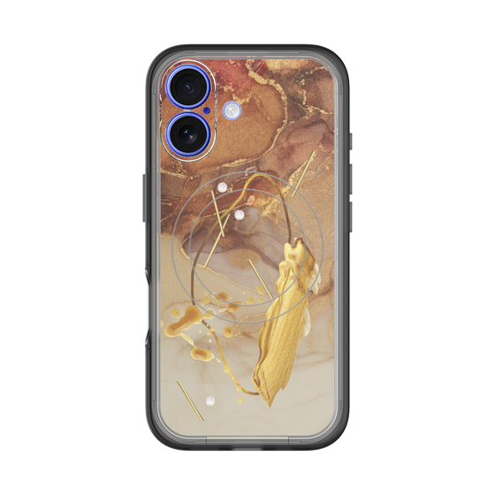 スリムプロテクションプレミアムケース with MagSafe［ Marble Nuance Painting Brown ］