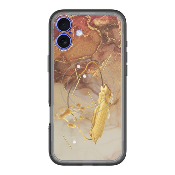 スリムプロテクションプレミアムケース with MagSafe［ Marble Nuance Painting Brown ］
