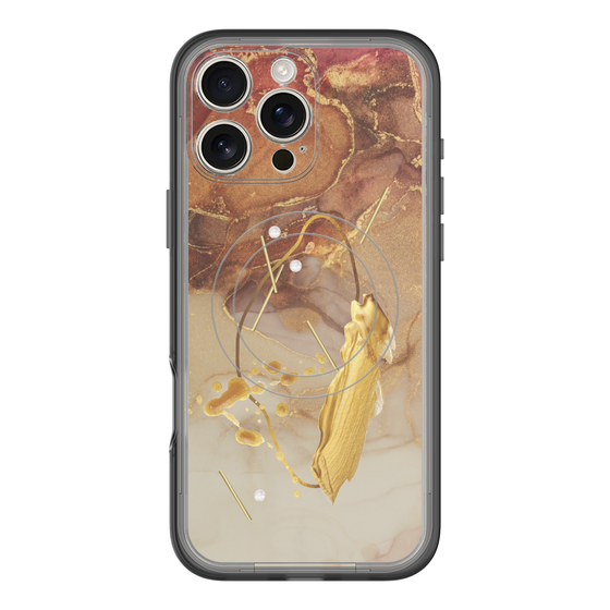 スリムプロテクションプレミアムケース with MagSafe［ Marble Nuance Painting Brown ］